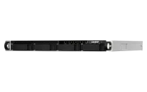 QNAP - TS-h987XU-RP-E2334-16G-US - QNAP 9-Bay 1U rackmount NAS, Intel Xeon E-2334 4C/8T 3.4 GHz processor (boost up to 4.8 GHz), 16 GB ECC DDR4, 4 x 2.5"/3.5" SATA 6Gbps HDD/SSD + 5 x 2.5" U.2 NVMe/SATA 6Gbps, 10GBASE-T, 2.5GbE RJ45, USB 3.2 Gen2, 550W
