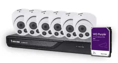 Vivotek - V5K6T3B2 - 5MP 6-Turret Kit 2.8mm IT9380-HF2 ND9323P 8CH NVR 2TB HDD