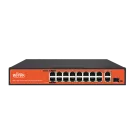 Wi-Tek - WI-PS518G - 16FE+1GE+1Combo SFP 250M Long Range PoE Switch with 16Port PoE