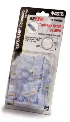 Platinum Tools - 105025 - ezEX48 Cat6A Connectors, Pkg 500/Bag