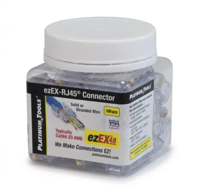Platinum Tools - 105025 - ezEX48 Cat6A Connectors, Pkg 500/Bag