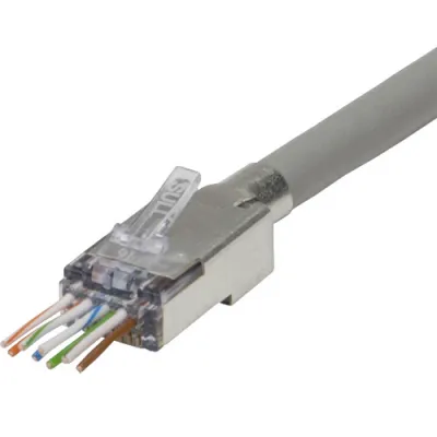 Platinum Tools - 105029 - ezEX48 Cat6A Shielded RJ45 External Ground Connectors, 100/Bag.