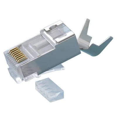 Platinum Tools - 106197C - RJ45 Cat6A 10Gig Shielded Round Stranded 2 Prong w/Liner. 50/Clamshell.
