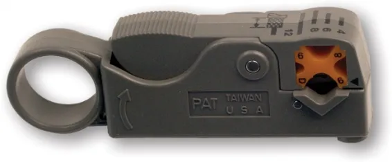 Platinum Tools - 15030C - 2 Level Coax Stripper for RG58/59/62/6/6Quad. Clamshell.