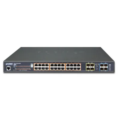 Planet - SGS-5220-24P2X - L2+ 24-Port 10/100/1000T 802.3at PoE + 2-Port 10G SFP+ Managed Stackable Switch / 440W