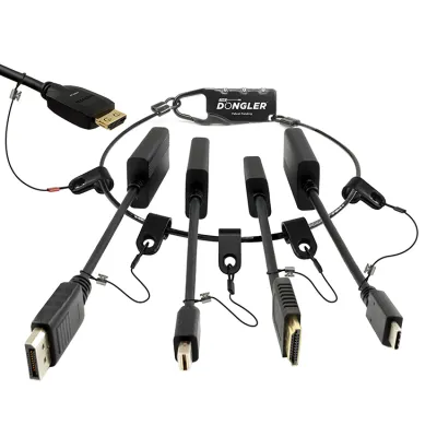 Simply 45 - DO-L001 - SimplyAV 4K Loaded Dongler: DP1.4, MDP1.4, USB Type C, HDMI Port Saver,  Source Harness, Dongler Ring - Boxed