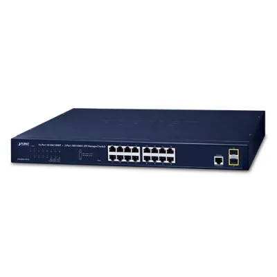 Planet - GS-4210-16T2S - IPv4/IPv6, 16-Port 10/100/1000Base-T + 2-Port 100/1000MBPS SFP L2/L4 SNMP Manageable Gigabit Ethernet Switch