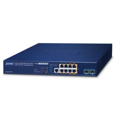 Planet - MGS-6320-8HP2X - L3 4-Port 10/100/1000T 802.3at PoE + 4-Port 2.5G 802.3bt PoE + 2-Port 10G SFP+ Managed Switch