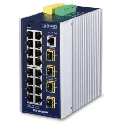 Planet - IGS-20040MT - L2+ Industrial 16-Port 10/100/1000T + 4 100/1000X SFP Managed Switch