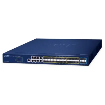 Planet - GS-6311-16S8C4XR - L3 16-Port 100/1000X SFP + 8-Port Gigabit TP/SFP + 4-Port 10G SFP+ Managed Ethernet Switch with 36-72V DC Redundant Power