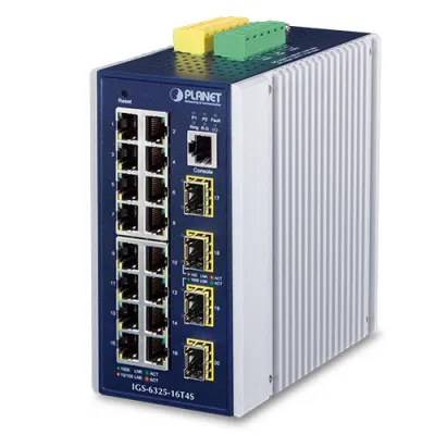 Planet - IGS-6325-16T4S - Industrial L3 16-Port 10/100/1000T + 4-Port 100/1000X SFP Managed Ethernet Switch
