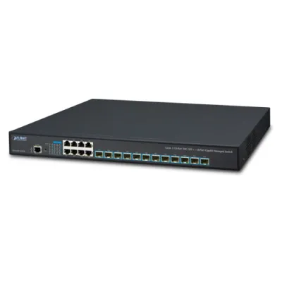 Planet - XGS-6350-12X8TR - Layer 3 12-Port 10G SFP+ + 8-Port 10/100/1000T Managed Switch with Dual 100~240V AC Redundant Power