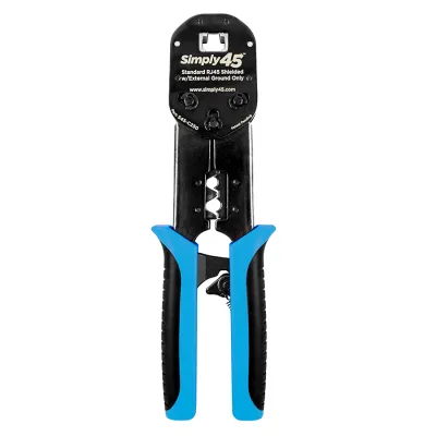 Simply 45 - S45-C250 - Universal (most brands) Standard RJ45 Crimp Tool- Shielded RJ45 Mod Plugs - 1 Ea./Blister