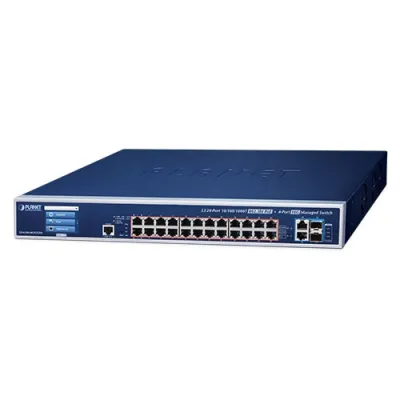 Planet - GS-6320-24UP2T2XV - L3 24-Port 10/100/1000T 802.3bt PoE + 2-Port 10GBASE-T + 2-Port 10G SFP+ Managed Switch w/ LCD Touch Screen and Redundant Power