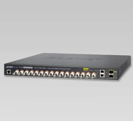 Planet - LRP-1622CS - 16-port Coax + 2-port 10/100/1000T + 2-port 100/1000X SFP Long Reach PoE over Coaxial Managed Switch