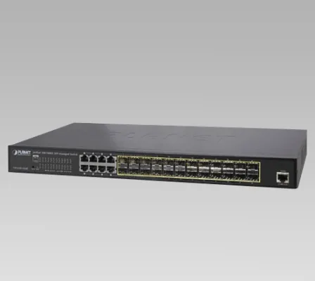 Planet - GS-5220-16S8CR - L2+ 24-Port 100/1000X SFP + 8-Port Shared TP Managed Switch W/ 48V Redundant Power
