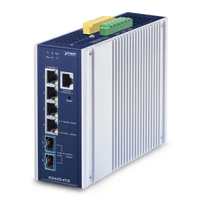 Planet - IGS-6325-4T2X - Industrial Layer 3 4-Port 2.5GBASE-T + 2-Port 10GBASE-X SFP+ Managed Ethernet Switch