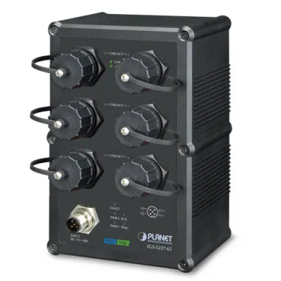 Planet - IGS-5227-6T - Industrial IP67-rated 6-Port 10/100/1000T Managed Ethernet Switch (-40~75C)