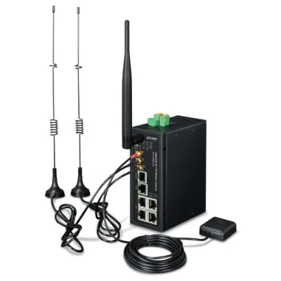 Planet - ICG-2510WG-LTE-US - Industrial 4G LTE Cellular Wireless Gateway with 5-Port 10/100/1000T(GPS, LTE Band B2/B4/B12)