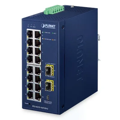 Planet - IGS-4215-16T2S-U - Industrial L2/L4 16-Port 10/100/1000T + 2-Port 100/1000X SFP Managed Switch with USB Console