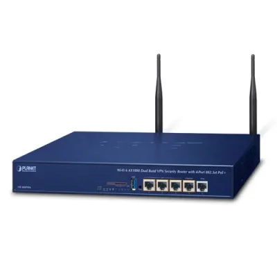 Planet - VR-300PW6 - Wi-Fi 6 AX1800 Dual Band VPN Security Router with 4-Port 802.3at PoE+, 1800Mbps 802.11ax
