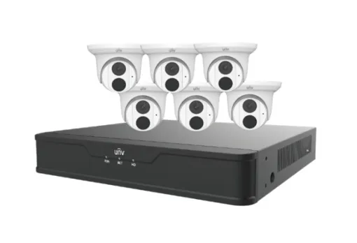 Uniview - EK-S31P8T46T2-V2 - NVR kits with 6 Unit 4MP camera with 1 Recorder and 2TB HDD, without 18M Network Cable