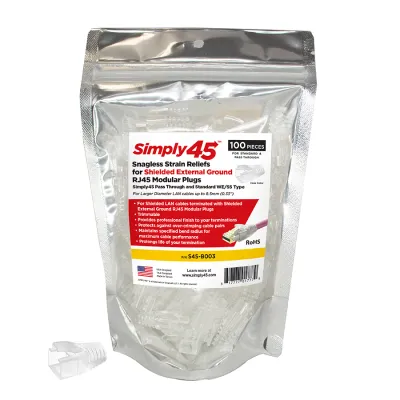 Simply 45 - S45-B003 - Strain Reliefs for all S45 Brand STP External Ground. - 100pcs/Bag