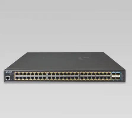 Planet - GS-5220-48PL4XR - L3 48-Port 10/100/1000T 802.3at PoE + 4-Port 10G SFP+ Managed Switch