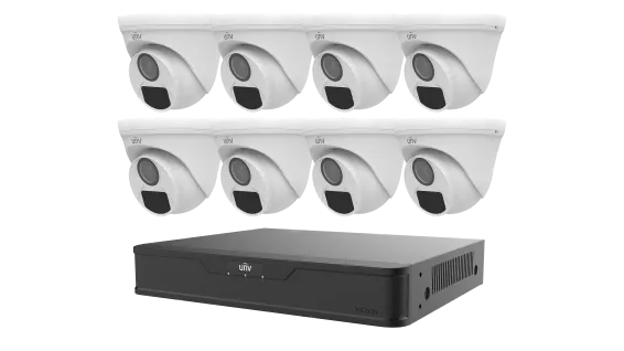 Uniview - KIT/XVR301-08Q3/8*UAC-T115-F28 - 1 Hard Disk 8-Channel DVR Kit(Including 8 PCS Analog Turret Camera)
