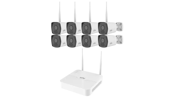 Uniview - KIT/NVR301-08S4-LW/8*IPC2122LB-AF28WK-WF - 1 Hard Disk 8-Channel NVR Kit(WiFi,Including 8 PCS Mini Bullet Camera)