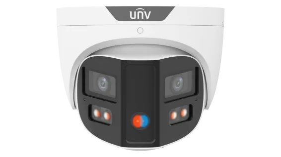 Uniview - IPC3K28SE-ADF28KMC-DL-I0 - UNV 8MP Pano White Light Turret 180, Red & Blue Strobe Light