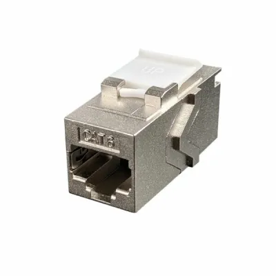 Simply 45 - S45-3270-25 - Cat6 STP Keystone Feed-Thru Coupler - w/6-Color Snap-On ID Bars Included. 1ea/Bag, 25/Pack
