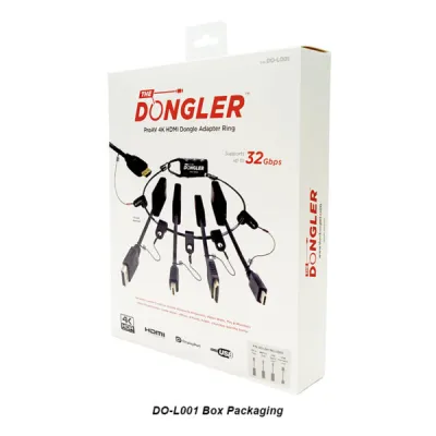Simply 45 - DO-L001 - SimplyAV 4K Loaded Dongler: DP1.4, MDP1.4, USB Type C, HDMI Port Saver,  Source Harness, Dongler Ring - Boxed