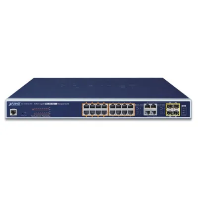 Planet - GS-4210-16UP4C - 6-Port 10/100/1000T 802.3bt PoE++ plus 4-Port Gigabit TP/SFP Combo Managed Switch