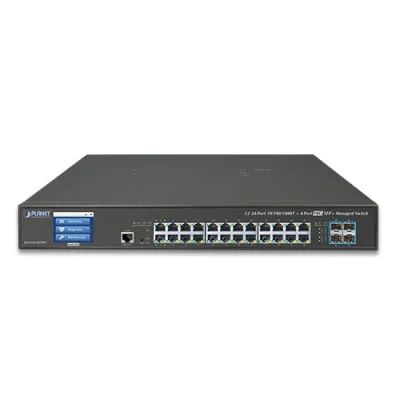Planet - GS-5220-24T4XV - L3 24-Port 10/100/1000T + 4-Port 10G SFP+ Managed Ethernet Switch with LCD Touch Screen