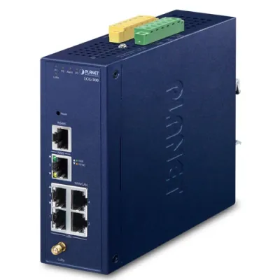 Planet - LCG-300-US - IP30 Industrial IoT LoRaWAN Gateway with 5-Port 10/100/1000T - US915 MHz