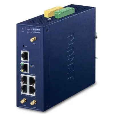 Planet - LCG-300W-EU - IP30 Industrial IoT LoRaWAN Wireless Gateway with 5-Port 10/100/1000T - EU868 MHz