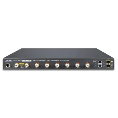 Planet - LRP-822CS - 8-port Coax + 2-port 10/100/1000T + 2-port 100/1000X SFP Long Reach PoE over Coaxial Managed Switch