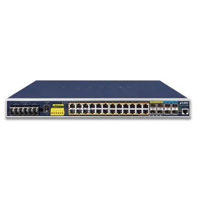 Planet - IGS-6325-24P4X - Industrial L3 24-Port 10/100/1000T 802.3at PoE + 4-Port 10G SFP+ Managed Ethernet Switch (-40~75C)