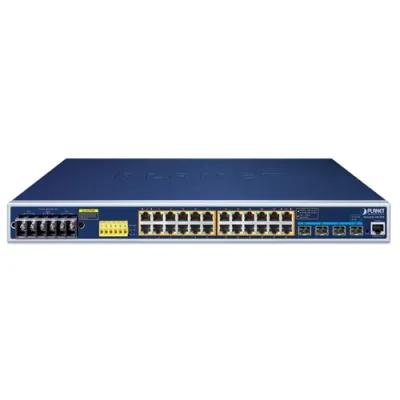 Planet - IGS-6325-24UP4X - Industrial L3 24-Port 10/100/1000T 802.3bt PoE + 4-Port 10G SFP+ Managed Ethernet Switch