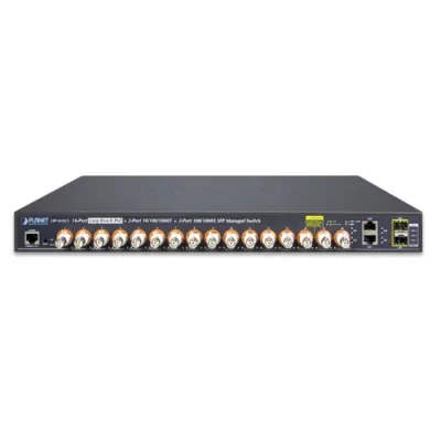 Planet - LRP-1622CS - 16-port Coax + 2-port 10/100/1000T + 2-port 100/1000X SFP Long Reach PoE over Coaxial Managed Switch