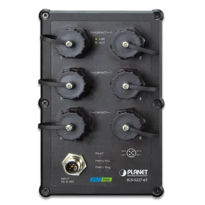 Planet - IGS-5227-6T - Industrial IP67-rated 6-Port 10/100/1000T Managed Ethernet Switch (-40~75C)
