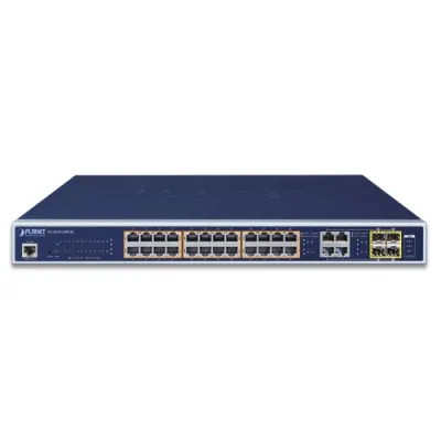 Planet - GS-4210-24PL4C - 24-Port 10/100/1000T 802.3at PoE + 4-Port Gigabit TP/SFP Combo Managed Switch (440W PoE Budget)