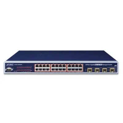 Planet - WGSW-24040HP4 - L2+ 24-Port 10/100/1000Mbps 802.3at PoE+ Managed Switch with 4 Shared SFP Ports