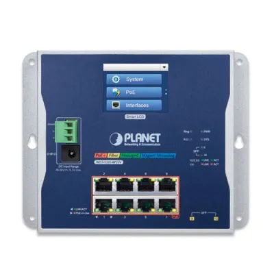 Planet - WGS-5225-8P2SV - Industrial L2+ 8-Port 10/100/1000T 802.3at PoE + 2-Port 100/1000X SFP Wall-mount Managed Switch