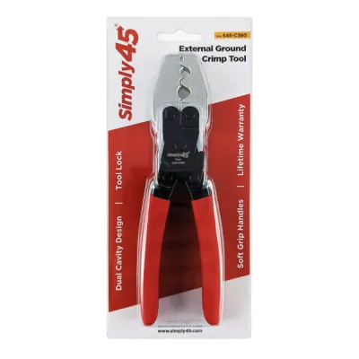 Simply 45 - S45-C360 - External Ground Shielded & Terminal Crimp Tool with Dual Cavity Design, Locking Handle - 1ea/blister