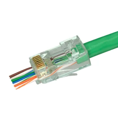 Simply 45 - S45-1605P - PROSeries Pass Through Green Tint - Cat6 UTP with Cap45 - 500pc Jar