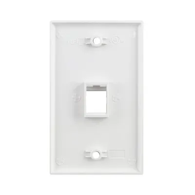 Simply 45 - S45-3201W - 1 Port White Keystone Wall Plate, Standard, Single Gang, UL - 1EA/BAG