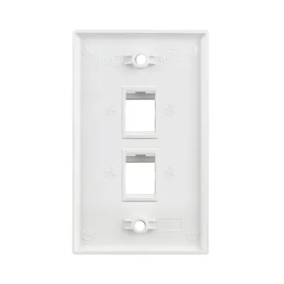 Simply 45 - S45-3202W - 2 Port White Keystone Wall Plate, Standard, Single Gang, UL - 1EA/BAG