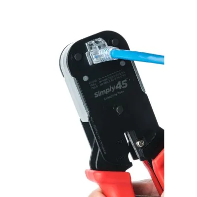 Simply 45 - S45-C100 - Simply45 Pass Through RJ45 Crimper for all S45 brand UTP & STP RJ45 Modular Plugs - 1Ea/Blister